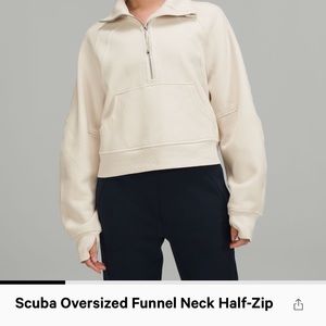 Taupe lululemon oversized scuba funnel neck half zip XL/XXL